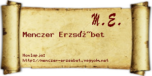 Menczer Erzsébet névjegykártya
