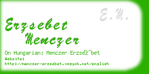 erzsebet menczer business card